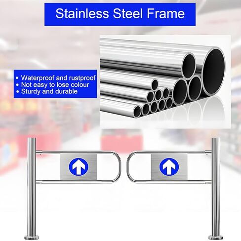 Stainless Steel Swing Gate, Auto-Closing Safety Gate for Supermarkets and Public Areas, Sliding Gate Opener for Mall and Retail Store Crowd Control in Kuwait