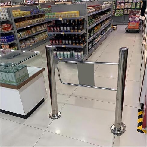 Swing Safety Gate,Automatic Safety Swing Gate for Libraries & Supermarkets - Spring-Loaded, 90° Opening, One-Way Closure, Post-Mounted, Employee Access, Right 28x39in in Kuwait