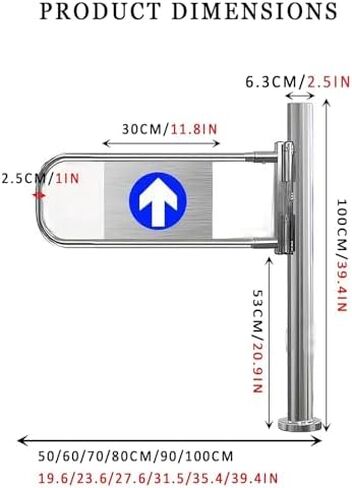 Automatic Swing Safety Gate, Stainless Steel Two-Way Gate for Warehouses and Markets, 180° Manual Open, Entrance Door for Secure Access in Kuwait