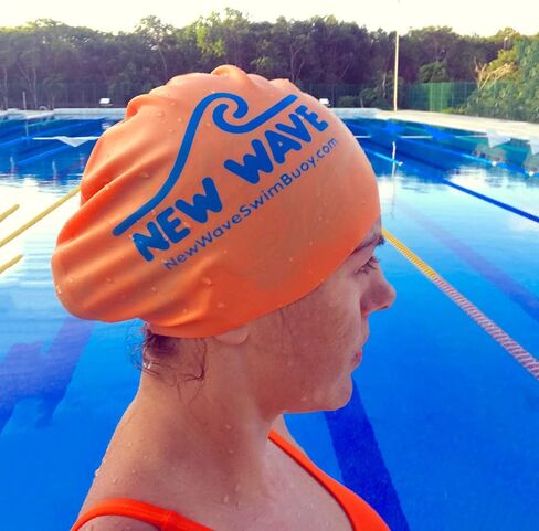 New Wave Swim Cap - Silicone (Orange) in Kuwait