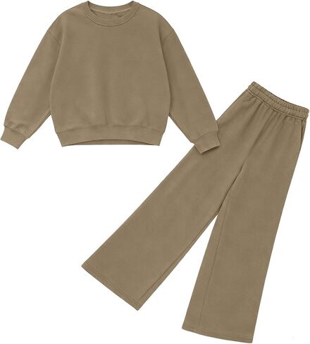 Sweatsuits النساء 2 قطعة الزي المسار الدعاوى بلون البلوز هوديي مباراة Sweatpants واسعة الساق ملابس الخريف الشتاء in Kuwait