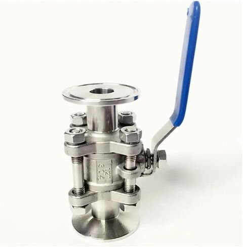 DN80 x 3.5" Tri Clamp 3-Piece Ball Shut Off Valve SUS 304 Stainless Steel Industrial Plumbing Fittings in Kuwait
