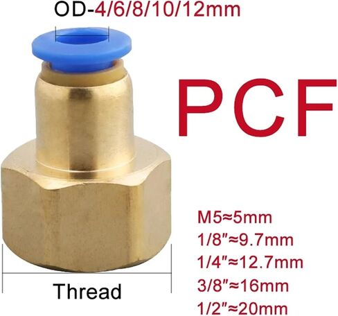 Pneumatic Air Connector Fitting PC/PCF/SL/PB/PL 4mm 6mm8mm 10mm 12mm Thread M5 3/4" 1 2 way Hose Fittings Pipe Quick Connectors(OD12mm-1I4,PL (5PCS)) Plumbing Fittings in Kuwait