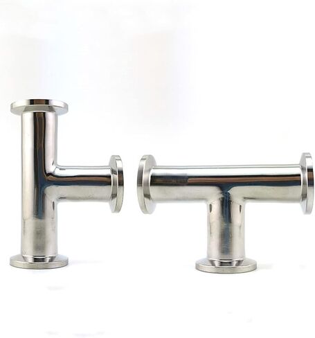 KF25 (NW25) متساوية المحملة 3-Way T نوع شفة فراغ تركيب الأنابيب أنبوب فراغ ذات حواف ثلاثي المشبك أنبوب المحملة الفولاذ المقاوم للصدأ 304 تركيبات سباكة in Kuwait