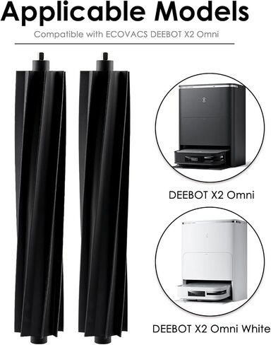 (قطعتان) X2 Omni فرشاة دوارة مطاطية الفرش الرئيسية لـ ECOVACS DEEBOT X2 Omni، X2 Pro، X2 Robot Vacuum Cleaner، ملحقات قطع غيار الفرشاة الدوارة in Kuwait