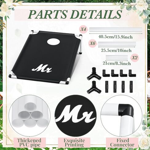 Lunmon Wedding Portable Cornhole Games Set, PVC Framed Corn Holes Kit-2 Cornhole Boards, 8 Corn Hole Bean Bags and Carrying Case for Wedding Game Beach Yard Toss Indoor Outdoor Camping Party (3x2ft) in Kuwait