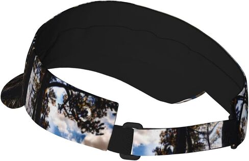 Rocky Mountain Range Print Foldable Sun Visor Hat Lightweight Adjustable Sun Visor Hat Outdoor Sports Cap for Adults Black in Kuwait