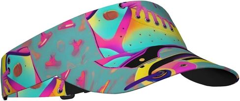 Colorful Roller Skates Print Foldable Sun Visor Hat Lightweight Adjustable Sun Visor Hat Outdoor Sports Cap for Adults in Kuwait