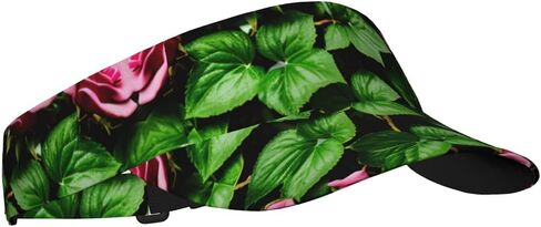 Floral Rose Ivy with Leaves Spring Print Foldable Sun Visor Hat Lightweight Adjustable Sun Visor Hat Outdoor Sports Cap for Adults in Kuwait