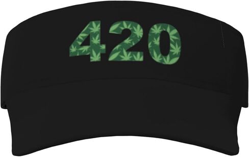القنب 420 واقية من الشمس قبعة بواقٍ للشمس للنساء الرجال فارغة قبعة بيسبول التنس الأسود كول مضحك قبعات الشمس قابل للتعديل قبعات الغولف in Kuwait
