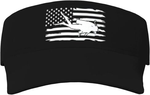 Us Flag Swimming Down Sunscreen Visor Hat for Women Men Empty Top Tennis Baseball Cap Black Cool Funny Sun Caps Adjustable Golf Hats in Kuwait