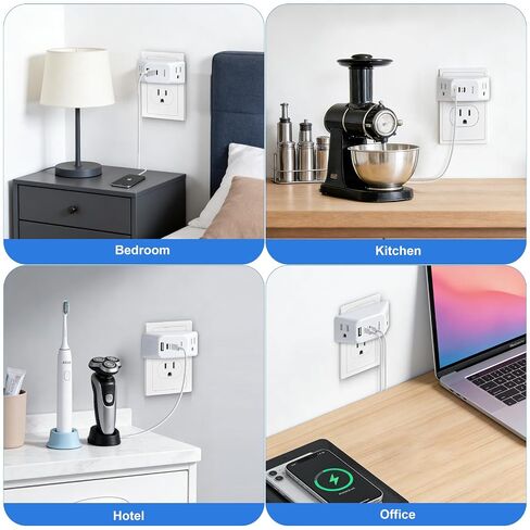 سفينة سياحية متعددة المكونات منفذ موسع الجدار منفذ الخائن مع 2USB C 1 USB A، موسع المكونات الصغيرة المتعددة، أساسيات الرحلات البحرية، محول منفذ لا حامي عرام للمنزل مكتب غرفة النوم in Kuwait