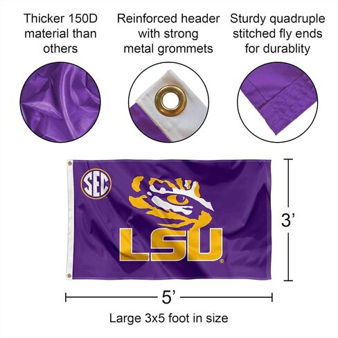 علم ولاية لويزيانا LSU Tigers SEC كبير الحجم in Kuwait