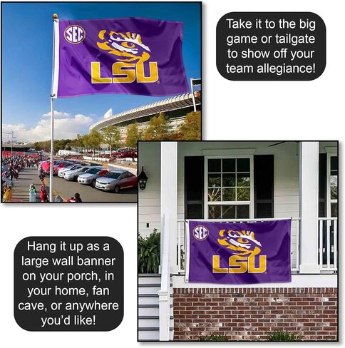 علم ولاية لويزيانا LSU Tigers SEC كبير الحجم in Kuwait