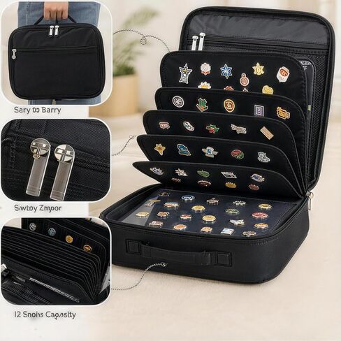 Pinfolio Pin Bag, Portable Pin Collection Book for Collectors, Large Capacity Display Organizer in Kuwait