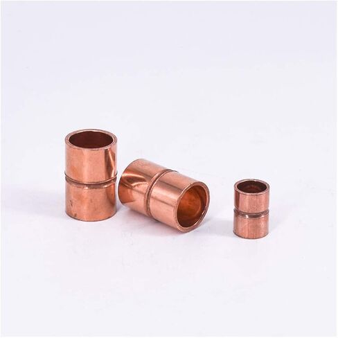 Pipe Fittings 32 35 38 42 45mm Inner Diameter Pure Copper End Feed Solder Coupling Pipe Air Conditioning Accessories (Color : ID 45mm Wall 1.5mm) Plumbing Fittings in Kuwait