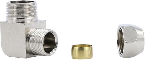 1pcs Tube Elbow Right Angle 6mm-1/8 6mm-1/4 Copper Pipe Joint (Color : Tube Elbow 8mm, Size : 3/8 inch) Plumbing Fittings in Kuwait