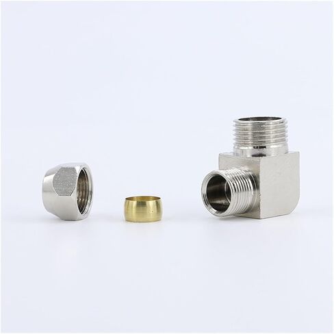 1pcs Tube Elbow Right Angle 6mm-1/8 6mm-1/4 Copper Pipe Joint (Color : Tube Elbow 8mm, Size : 3/8 inch) Plumbing Fittings in Kuwait