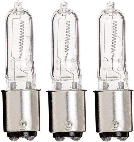 Satco S1981 Halogen Light Bulb, 120V, 50W, Clear Finish, Bayonet Double Contact Base, Dimmable, 2000 Hours Rated Life, BA15d ANSI Base, 750 Lumens, 2.94" MOL, 0.5" MOD, 2900K, Pack of 3 in Kuwait