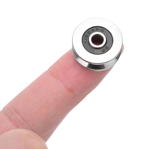 Yosoo Health Gear 10pcs TV0418 4 * 18 * 8mm V Groove Pulley Carbon Steel Sealed Ball Bearings Rail Roller Bearing Wheel Track Wheels, Small Fixed Bulk Replacement Double Passive Perlin Linear Rollers in Kuwait