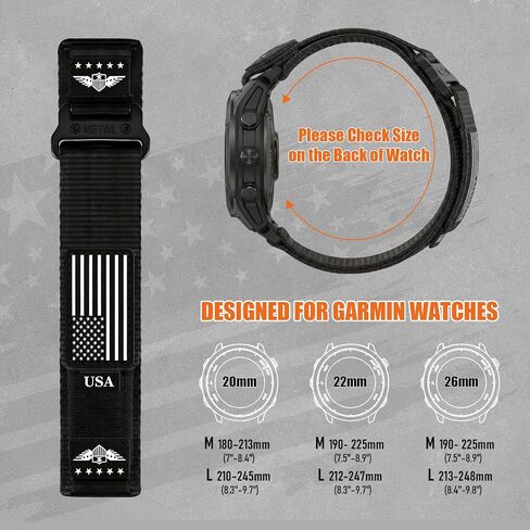 أربطة نايلون متينة لساعة Garmin، أساور معصم بديلة منسوجة من القماش الرياضي Quickfit لـ Garmin Instinct 2/Fenix ​​8 7 6 5/7X/6X/5X/EPIX/Forerunner in Kuwait