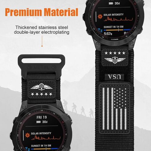 أربطة نايلون متينة لساعة Garmin، أساور معصم بديلة منسوجة من القماش الرياضي Quickfit لـ Garmin Instinct 2/Fenix ​​8 7 6 5/7X/6X/5X/EPIX/Forerunner in Kuwait