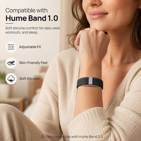 Breathable Silicone Band Compatible with Hume Band, Adjustable Replacement Strap for Hume Health Band, Soft Sport Wristband for Hume Health Tracker Women Men in Kuwait
