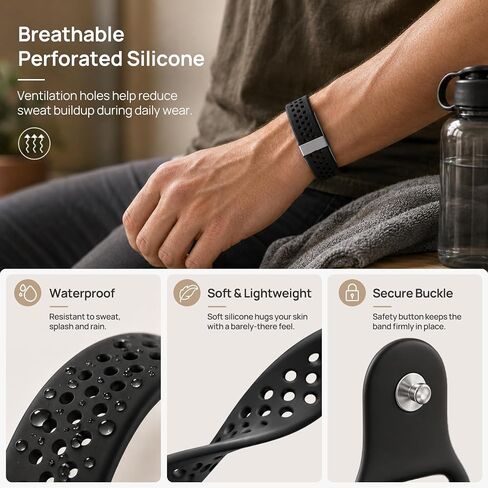 Breathable Silicone Band Compatible with Hume Band, Adjustable Replacement Strap for Hume Health Band, Soft Sport Wristband for Hume Health Tracker Women Men in Kuwait