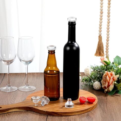 10pcs Glass Wine Bottle Stoppers, T-Shape Crystal Wine Saver Clear Bottle Plugs for Beverage Liquor Decanter, Reusable Decorative Cork Replacement for Oil Vinegar Dispenser, DIY Wedding Favors in Kuwait