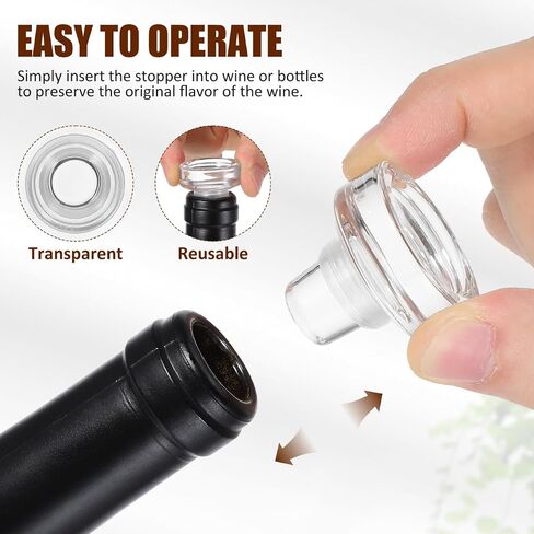 10pcs Glass Wine Bottle Stoppers, T-Shape Crystal Wine Saver Clear Bottle Plugs for Beverage Liquor Decanter, Reusable Decorative Cork Replacement for Oil Vinegar Dispenser, DIY Wedding Favors in Kuwait