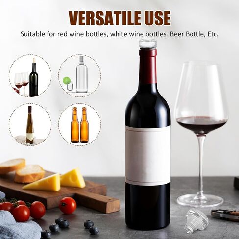 10pcs Glass Wine Bottle Stoppers, T-Shape Crystal Wine Saver Clear Bottle Plugs for Beverage Liquor Decanter, Reusable Decorative Cork Replacement for Oil Vinegar Dispenser, DIY Wedding Favors in Kuwait