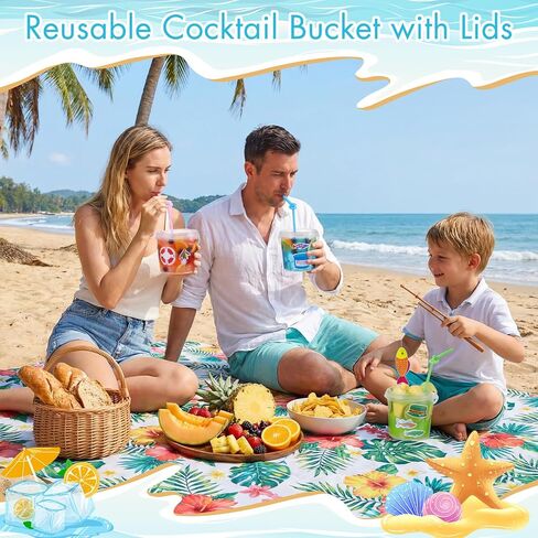 Funnymoom 24 Pack 25 oz Gone Fishing Clear Plastic Drink Buckets with Lid and Straw Fish Bobber Reusable Fishing Party Cups Ice Cream Buckets Gifts for Birthday Party Favor Supplies in Kuwait