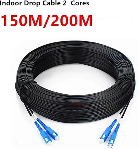 2-Core Indoor Fiber Optic Jumper SC UPC SingleMode 150m/200m - GJXH-2B6,1pcs | White,200M in Saudi Arabia