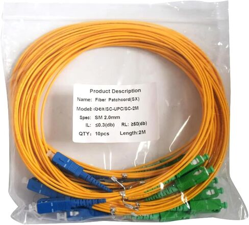 10 Pcs/lot SC to UPC Fiber Jumper Simplex Single Mode(0.5m) in Saudi Arabia