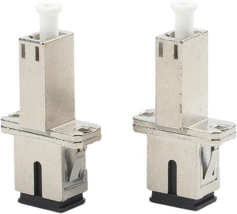 LC to Fiber Optic Adapter, Single Mode Coupler for CATV and LAN Networks, Low Insertion Loss ≤0.2dB, High Durability over 1000 Mating Cycles, Silver, 2-Pack in Kuwait