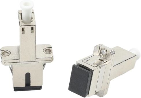 LC to Fiber Optic Adapter, Single Mode Coupler for CATV and LAN Networks, Low Insertion Loss ≤0.2dB, High Durability over 1000 Mating Cycles, Silver, 2-Pack in Kuwait