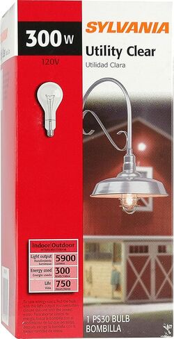 Sylvania 300 Watt Utility Light Bulb 1 Pack - Incandescent PS30 E26 Medium Base High Output Bulbs for Garages, Barns, Sheds & Security, 300W 120V Clear Warm White 2850K in Kuwait