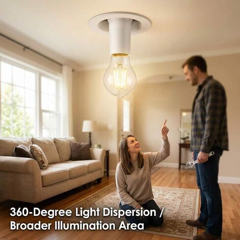 QWORK E26 Light Socket Extender 2.56 Inch Extension, 2 PackMedium Screw Base Adapter Max 200W Heat Resistant Flame Retardant Material Easy Twist Installation in Kuwait