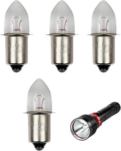 4 قطع لمبات الكشاف 4D 4.8V 0.75A لمبة بديلة للضوء الساطع للشعلة والفانوس في الهواء الطلق فلاش LED لمبات المصباح مجموعة لمبة قاعدة حربة متينة لأضواء العمل وإضاءة الطوارئ in Kuwait