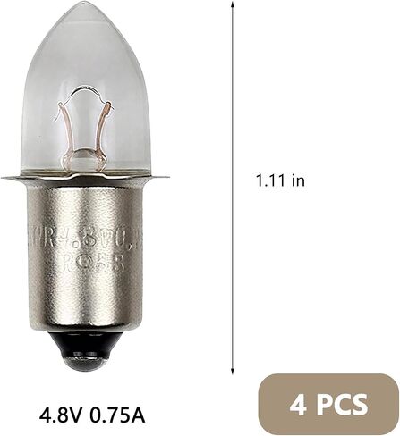 4 قطع لمبات الكشاف 4D 4.8V 0.75A لمبة بديلة للضوء الساطع للشعلة والفانوس في الهواء الطلق فلاش LED لمبات المصباح مجموعة لمبة قاعدة حربة متينة لأضواء العمل وإضاءة الطوارئ in Kuwait