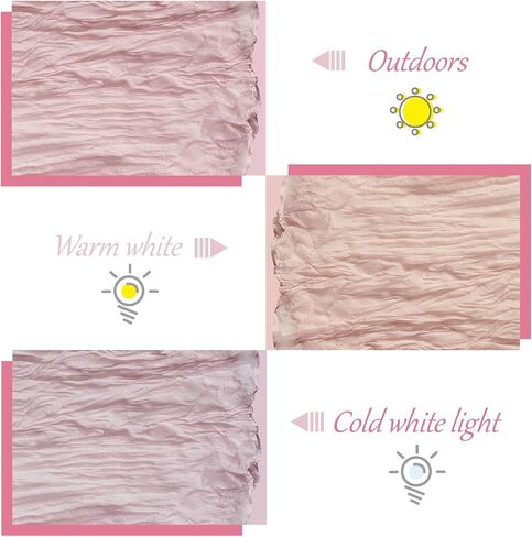 Cheesecloth Table Runner 17x108 Inch Semi Sheer Boho Fabric for Wedding Baby Shower Birthday Party Home Table Decor (Pink, 8 Pack - 17 x 108 inches) in Saudi Arabia