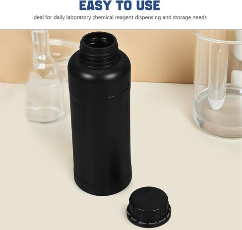 Beaupretty 10pcs 500ml Reagent Sample Bottles with Leak-proof Black Screw Caps, Wide Mouth Laboratory Chemical Storage Containers for Liquid Samples and Reagent Storage in Kuwait