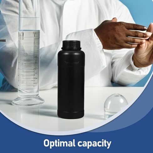 Beaupretty 10pcs 500ml Reagent Sample Bottles with Leak-proof Black Screw Caps, Wide Mouth Laboratory Chemical Storage Containers for Liquid Samples and Reagent Storage in Kuwait