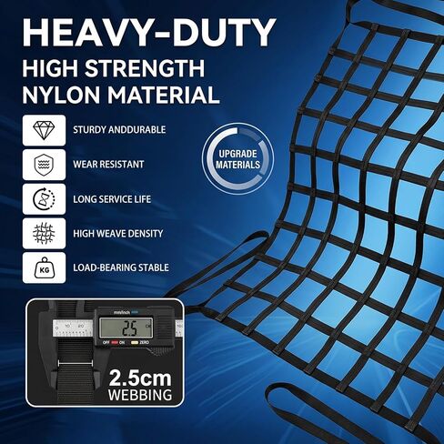 Cargo Lifting Net, 3.93'x4.92' Safety Nylon Lifting Net Straps, 661lbs Heavy Duty Hoisting Net for Construction Rigging Towing Moving Loading Unloading in Kuwait