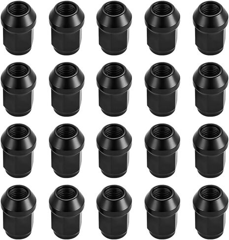 20 قطعة M14x1.5 صواميل عروة البلوط المنتفخة للسيارة، نهاية مخروطية مفتوحة ومغلقة لمقعد السيارة، ملحقات استبدال صواميل عجلة السيارة، متوافقة مع معظم السيارات (أسود) in Kuwait