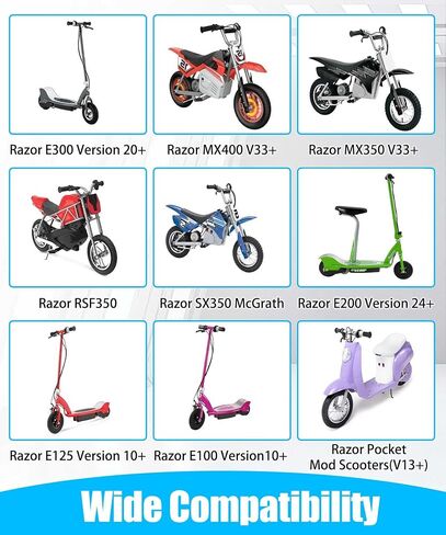 W13113601043 Twist Grip Throttle 24V 4-Wire متوافق مع Razor E100 / E125 (الإصدارات 10+)، Razor E200 (V24+)، E300 (V20+)، Pocket Mod (13+) سكوتر كهربائي، سهل التركيب in Kuwait