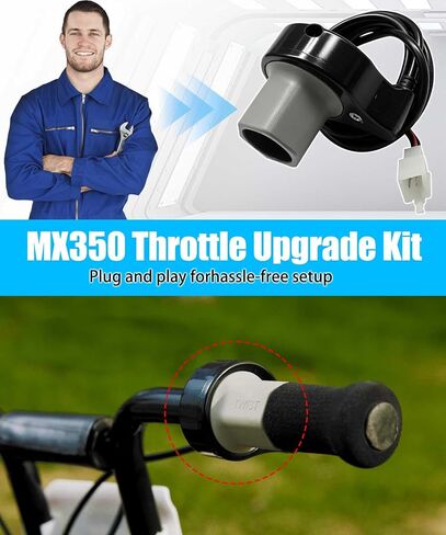 W13113601043 Twist Grip Throttle 24V 4-Wire متوافق مع Razor E100 / E125 (الإصدارات 10+)، Razor E200 (V24+)، E300 (V20+)، Pocket Mod (13+) سكوتر كهربائي، سهل التركيب in Kuwait