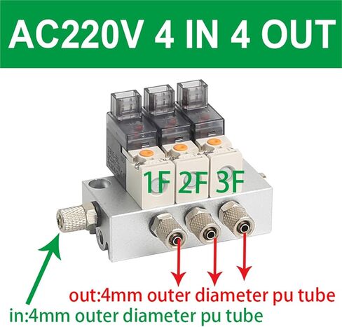 12V 24V 220V Miniature Pneumatic Solenoid Valve Combination Positive Pressure Negative Pressures Use 2/3 Way NC Valves 1Pcs(101-220V-4) in Saudi Arabia