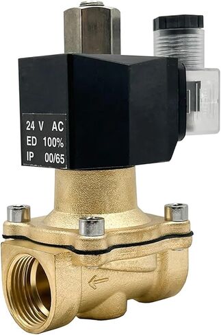1-1/4 Inch Brass Solenoid Valve Normally Open 24V 12V 220V 110V Water/Gas Valves 1Pcs(NPT_24VAC) in Kuwait