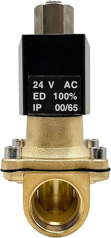 1-1/4 Inch Brass Solenoid Valve Normally Open 24V 12V 220V 110V Water/Gas Valves 1Pcs(NPT_24VAC) in Kuwait